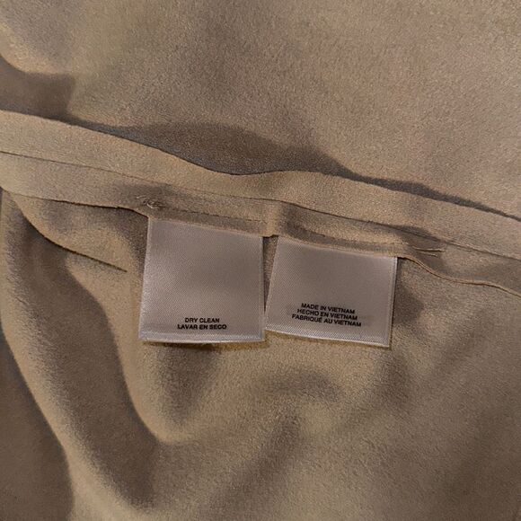 Anne Klein L Cream Micro Suede Open Front Light Professional Peplum Jacket - Picture 11 of 12